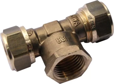 Compression female tee 15x1/2''x15