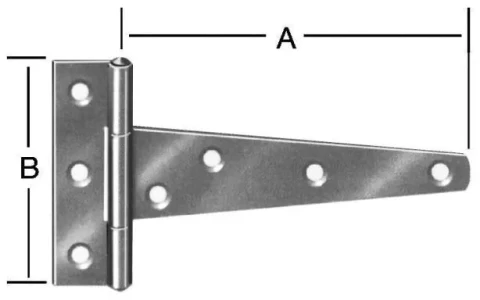 T-shaped hinges 125x60mm Steel/zn