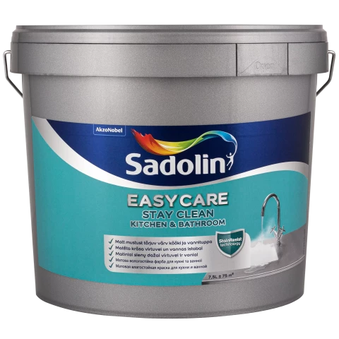 Sadolin EasyCare Kitchen&Bathroom BW 7.5L Матовая влагостойкая краска для стен
