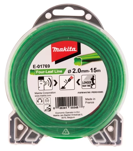 Леска бесшумная спиральная Клевер, 2.0 мм, 15 м Makita E-01769