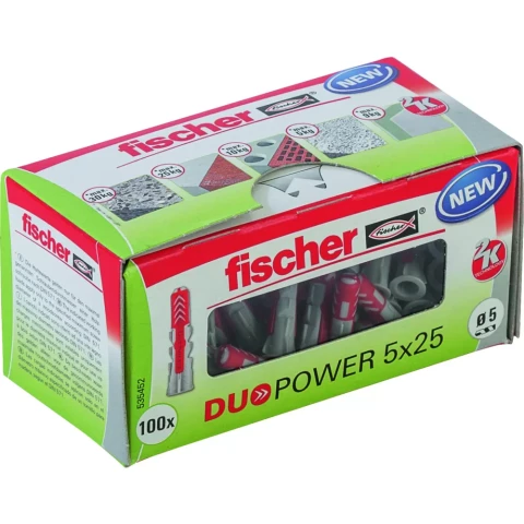 FISCHER univerālas divkomp.tapas 5x25, 100 gab 61-0625 61-0625