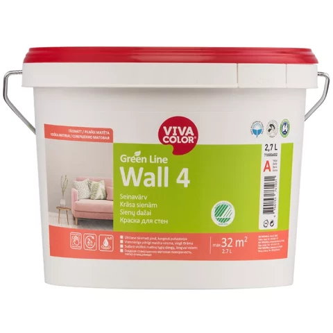 VIVACOLOR GL Wall 4 A 2.7L Pilnīgi matēta krāsa sienām Green Line