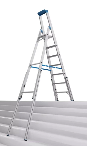 Kāpnes A-veida 7 pakāpieni teleskopiskas h= 2.45m KRAUSE Stabilo professional