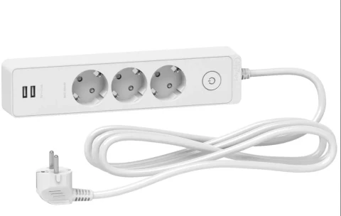 Pagarinātājs ar zemējumu 3 kontaktligzdas + 2 USB 3m Schneider Electric ST943U3W balts