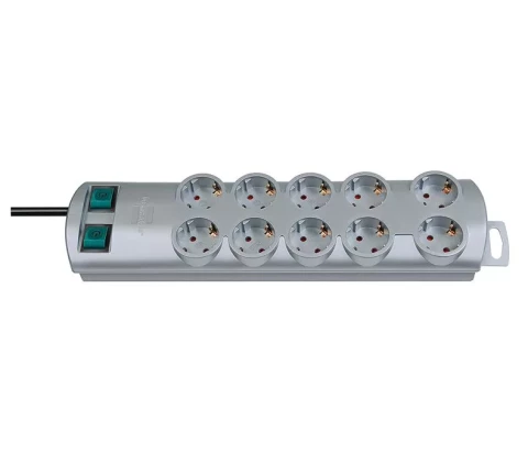 Pagarinātājs ar zemējumu un 2 slēdžiem 10 kontaktligzdas 1,5m 3x1.5mm2 Brennenstuhl Primera-Line