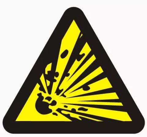 Sign ''An explosive substance''