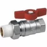 Кран шаровой Giacomini, 1/2'' резьба внутренняя/наружная, гайка, рукоятка "бабочка" (R259X003)