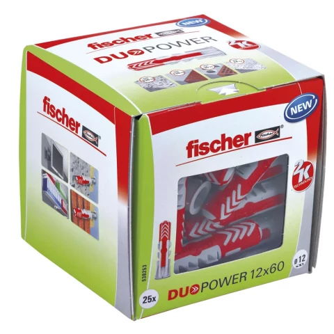 FISCHER univerālas divkomp.tapas 12x60, 25 gab 61-1260 61-1260