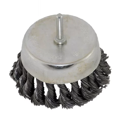 FASTER TOOLS Щетка чашечная плетенная с хвостовиком - сталь 80mm