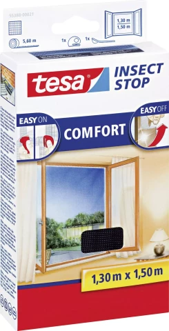 Сетка для окон от мух 1.3x1.5m melns  COMFORT tesa 55388-00021-00