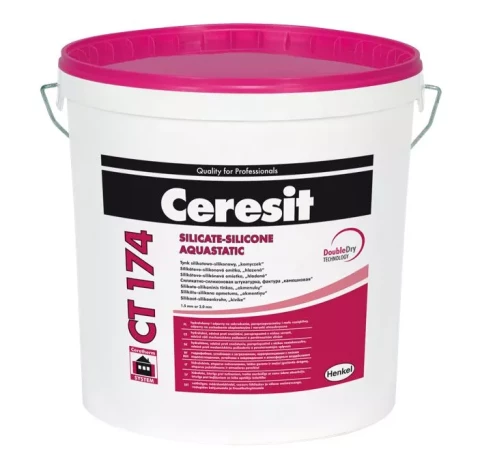 Ceresit CT 174, 25kg, Silicate-silicone plaster, stone like structure, grain 1.5 mm