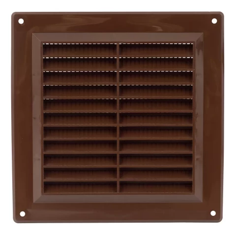 ventilation grille plastic, 150x150mm, brown