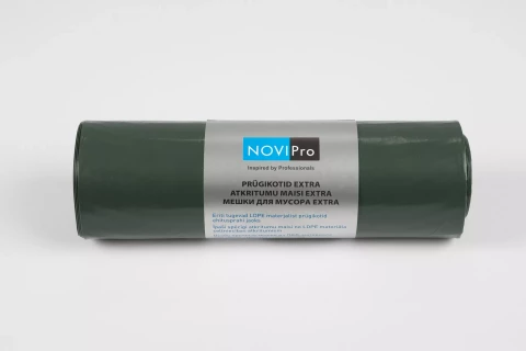 NOVIPro Atkritumu maisi 150L  5gb/rullī zaļi