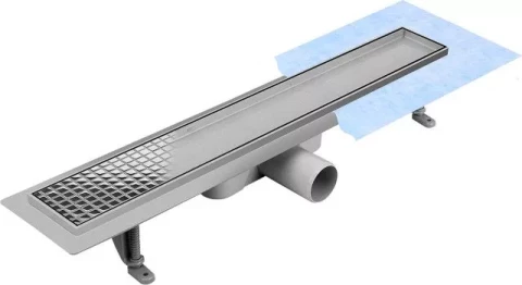 Linear shower drain DUO 700 VOGI set. waterproof. membrane, syphon and mounts