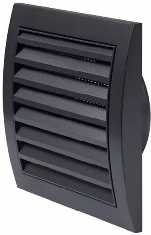 Ventilācijas reste plastmasas, 148x153mm, Ø100mm, antracīts