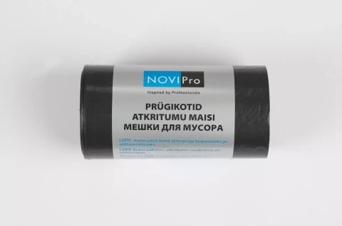 NOVIPro Atkritumu maisi 60L 10gb/rullī, melni