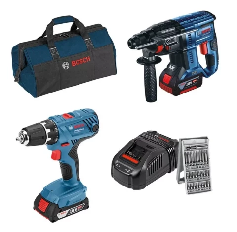 Cordless screwdriver GSR 18V-21+ Cordless punch GBH 18V-21 1x2.0Ah 1x4.0Ah GAL1880 BOSCH 0615990M0P