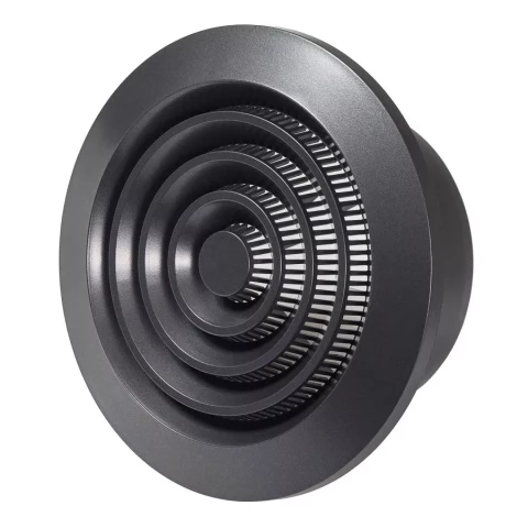 Ventilācijas reste plastmasas, Ø100mm, griestiem, antracīts