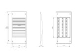 ventilation grille plastic, 140x300mm, adjustable