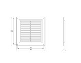 ventilation grille plastic, 150x150mm, grey