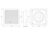 Ventilācijas reste SFĒRISKA kvadrāta regulējam 190x190mm D-1