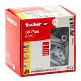 FISCHER Nylon plug SX Plus 6x50, 100pcs