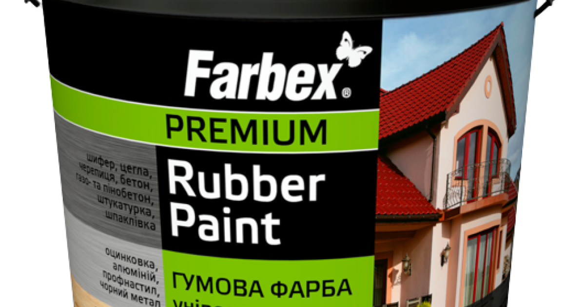 Farbex rubber paint 12kg black RAL9004