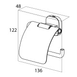 RAMOS tualetes papīra turētājs ar pārsegu hroms