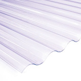 0,8mm corrugated solid PVC sheet 76 /18 iron, clear 900x2000mm