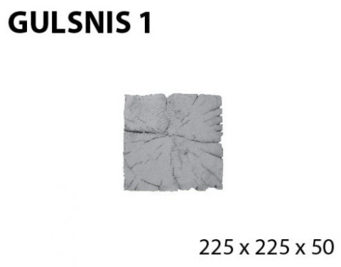 Decorative pavement concrete slab GULSNIS1 225x225x50mm, dark gray, 5kg / piece, 1042kg / pallet