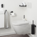 BOSTON toilet brush & holder, black stainless steel