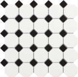 Flīzes mozaīka 29.5X29.5 TECH OCTAGON WHITE MATT (10gab)