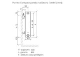 Tērauda paneļu radiators C22 500x800mm, sāna piesl., PURMO Compact H500/L800 133500822