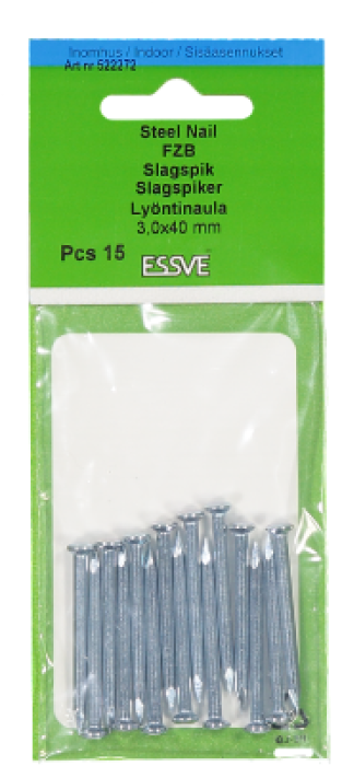 Essve Steel Nails for Concrete 3.0x40 Zn 15pcs. 522272