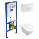 Toilet with toilet seat, installation system and flush plate (Combi-Pack) O.Novo, Villeroy&Boch