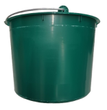 Garden bucket with handle 20L diameter 355mm height 255mm liter scale green polypropylene TUV NORD