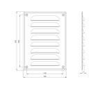 grille metal, 140x190mm, zinc