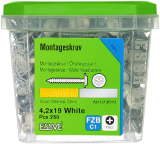 Essves mounting screw white 4,2x19 RAL9010 250pcs/pack, 573619