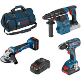 Cordless tool set GSR+GWS+GBH, 4.0Ah 8.0Ah charger bag BOSCH 0615990M3C