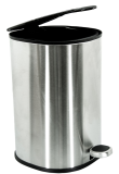 Waste basket FLORTIS 5l, SOFT CLOSE lid, chrome, Duschy 988-90