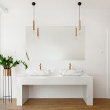 Surface-mounted washbasin KORFU 60cm white/marble effect, glossy