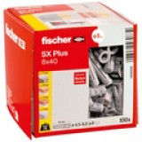 FISCHER Nylon plug SX Plus 8x40, 100pcs