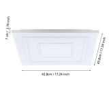 Griestu gaismeklis ALBARCA LED 18W 2400lm 3000-6500K RBGW pults 438x438mm 900959