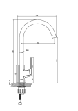 Kitchen sink mixer HURIN copper (caper), BZ-04-014-L