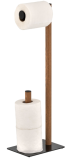 Toilet paper holder WOOD, metal-wood/black, Duschy 599-62