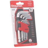 DRAUMET Hex key wrench set with ball end - 9pcs, short 1,5 - 10mm