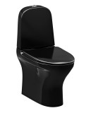Toilet Estetic 8300 - Hygienic Flush,Soft Close/Quick Release seat, Ceramicplus, for glueing, black