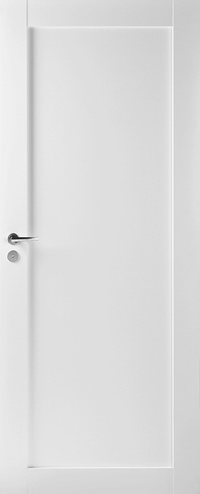 Durvis Unique 501 10x21 ar pārfalci baltas (paneļdurvis)