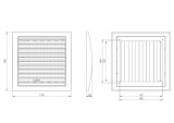 Ventilācijas reste SFĒRISKA kvadrāta regulējam 190x190mm