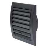 Ventilācijas reste plastmasas, 148x153mm, Ø100mm, regulējama, antracīts